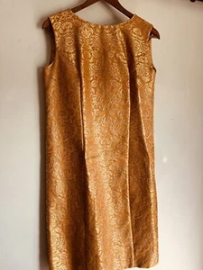 Vintage 1960s Silk Brocade Cocktail Dress - Picture 1 of 8