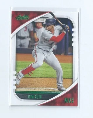 Juan Soto Base Green Foil Parallel 2021 Panini Absolute Baseball MLB No. 1 - Image 1 of 2