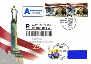 Latvia 2015 (10) Declaration of Independence - 25 years (addressed fdc) - Picture 1 of 2