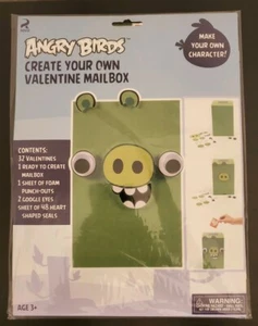 Angry Birds Pig 32 Tarjetas y Pegatinas del Día de San Valentín Juego de Aula con Buzón - Imagen 1 de 7