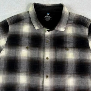 Camisa para hombre KÜHL The Law mediana marrón franela a cuadros abotonada suave al aire libre - Imagen 1 de 10