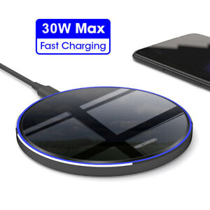 30W Mirror Wireless Charger Fast Charging Mat For Samsung S23 S22 Z Flip4 Note20