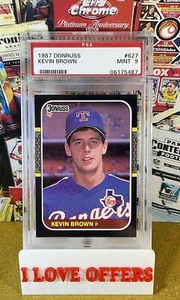 1987 DONRUSS KEVIN BROWN ROOKIE BLACK BORDER PSA 9 NR MINT RANGERS C STORE READ - Picture 1 of 4