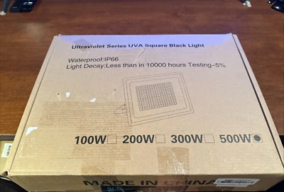 Black Lights 500W LED Black Flood Light with Plug(6ft Cable) for Body Paint, Flu - Image 1 of 3