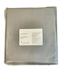 (1) Pottery Barn Silk Dupioni 2- In-1 Drape Curtain 50 x 108” Platinum Gray - Picture 1 of 5
