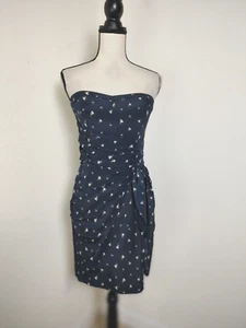 CLUB MONACO Harper 100% Silk Strapless Floral Mini Dress Women's Sz 6 A6B6 - Picture 1 of 8