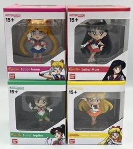 Lote de 4 figuras nuevas Bandai Chibi Masters Pretty Guardian Sailor Moon 2,5" - Imagen 1 de 9