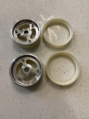 Vintage Rc Team Associated Gold Pan Aluminum Jellybean Front Wheels Pristine - Image 1 of 4