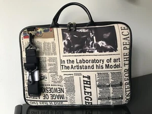 Kate Spade Style Sphynx 15" Nylon Waterproof Newspaper Print Laptop Case NEW! - Picture 1 of 10