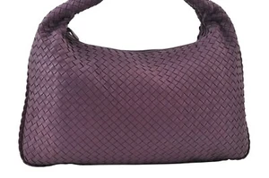 Authentic BOTTEGA VENETA Intrecciato Leather Shoulder Hand Bag Purple 2381M - Picture 1 of 10