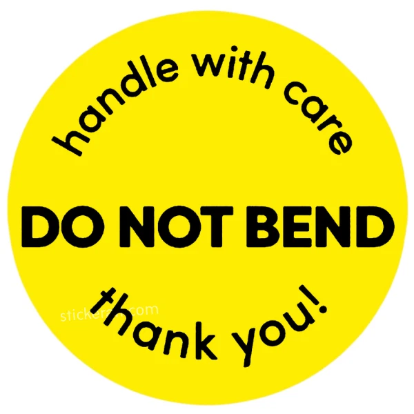 STICKERAFT Please Do Not Bend Stickers |handle with care labels | 15 colors to choose from