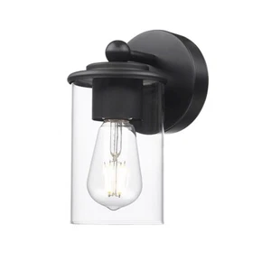 Z-Lite Thayer 1 Light Vanity, Matte Black/Clear - 742-1S-MB - Picture 1 of 1