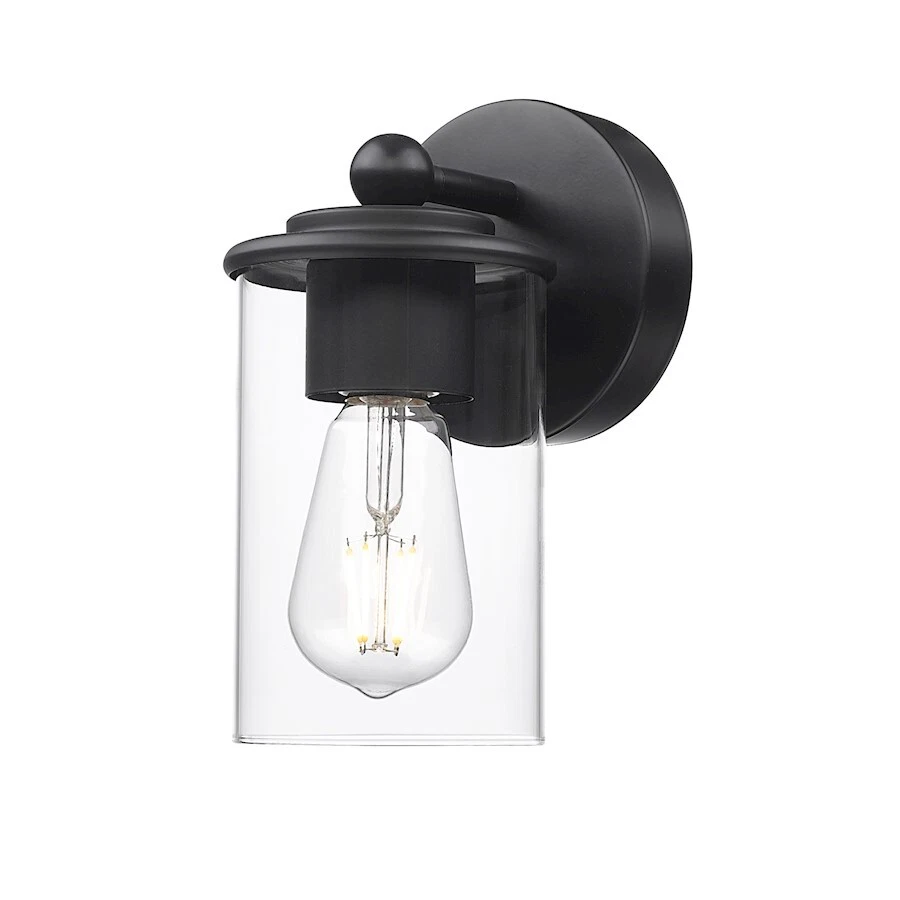 Z-Lite Thayer 1 Light Vanity, Matte Black/Clear - 742-1S-MB - Image 1 of 1