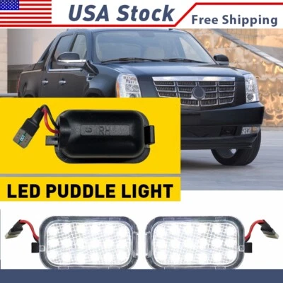 Conjunto de luces LED de charco de espejo lateral para Cadillac Escalade EXT Base T 2007-2014 Foto 1 de 4