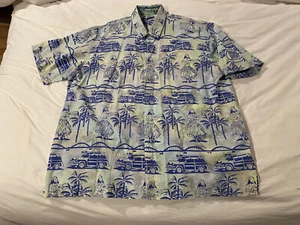 Strong current Hawaiian shirt Haleiwa bridge hula girls woodies XXL rare shirt - Picture 1 of 4