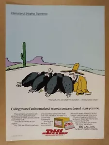 1988 DHL Worldwide Express The Far Side Gary Larson vintage print Ad - Picture 1 of 1