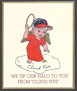 1961 LA CALIFORNIA ANGELS  Holiday Greeting Card  EX-MINT - Picture 1 of 2