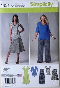 Simplicity 1431 Misses Dress Tunic Pants Skirt Sewing Pattern Sz 10-18 - Picture 1 of 1