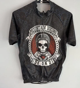 Mountain Biking Ride Or Die Zip Up Shirt Pockets In Back Size S - Picture 1 of 6