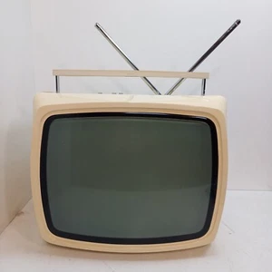 Unitra Vela 203 Television CRT Vintage OTV 5400 Yugoslavia Black/White Portable - Afbeelding 1 van 18