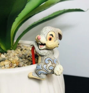 Jim Shore Disney Bambi Klopfer Hase Blumentopf Aufhänger Sitter Figur - Bild 1 von 5