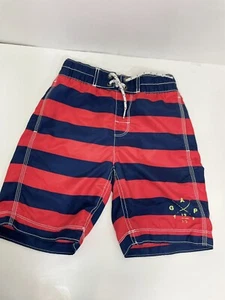 Gap Kids, Boys' Striped Swim Trunk, Red/Navy, Size S (6-7) B15 - Picture 1 of 6