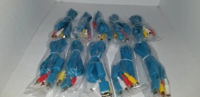 10x Venta al por mayor azul 10 pies AV audio video con puntas de metal dorado para Playstation 2 PS2 Foto 1 de 4