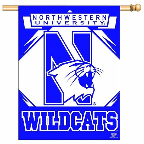 New Licensed  NCAA Northwestern Wildcats  Vertical Flag 27" X 37" LARGE ___S19 Cover