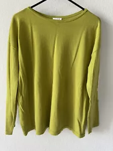 J. Jill Merino Wool Washable Crew Neck Green Sweater Size Medium - Picture 1 of 7