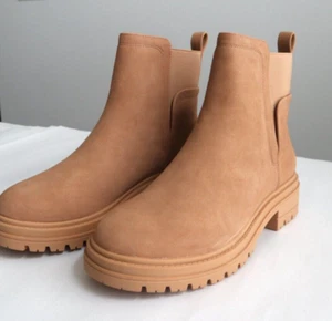 Botas para mujer con correa elástica de moda al tobillo con suela Chelsea talla 7,5 marrón - Imagen 1 de 10