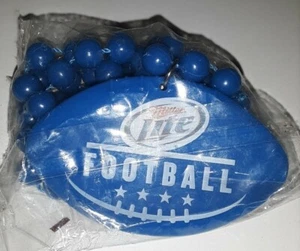 Miller Lite Football Blue Beaded Necklace - Picture 1 of 2