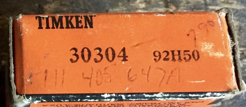 PORSCHE 356 911 912 BEARINGS  TIMKEN 30304, 111 405 647A - Image 1 of 1