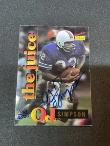 O.J. Simpson Auto 1995 Signature Rookies The Juice /2500 On Card Bills - Bild 1 von 7