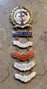 Vintage Lutheran LITTLE’S SYSTEM Cross & Crown 30’s/40’s Sunday School Religious Pin - Bild 1 von 6