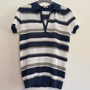L’Etoile Sport Luxury Women Tennis Polo Striped Preps Size Small Golf Top - Picture 1 of 14