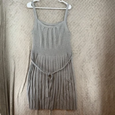 Vestido grande Old Navy para mujer gris tejido cinturón sin mangas 100 % algodón hasta la rodilla Foto 1 de 4