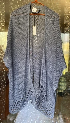 Sonoma Chambray синий кардиган открытый передний свободного вязаный свитер женщин один размер новый с Ярлыками - Изображение 1 из 4