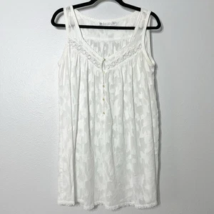 Saks Fifth Ave Queen Annes Spitze Eileen West Nachthemd Damen M weiß Baumwolle Vintage - Bild 1 von 8