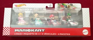 HOT WHEELS MARIOKART 4 PACK PRINCESS PEACH_ROSALINA_MARIO_LUIGI_NEU_SEALED - Bild 1 von 8