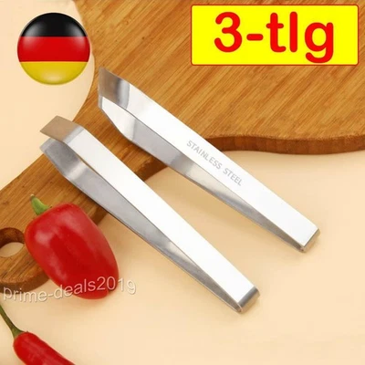 3-tlg Grätenzange Fischpinzette Grätenpinzette Fischgrätenpinzette Edelstahl Neu - Bild 1 von 4