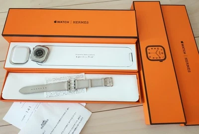 Apple Watch Hermes Series 10 42 mm plata titanio correas de cuero relojes int... - Imagen 1 de 4