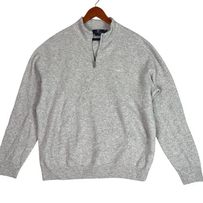 Vineyard Vines Cashmere 1/4 Zip Pullover Sweater Mens XL Grey Textured Preppy - Image 1 of 4