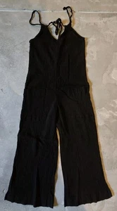 Sanctuary Crop Jumpsuit - Strampler weites Bein, Baumwolle, schwarz, Gr. Small. - Bild 1 von 7