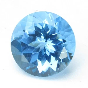 8.20Cts Natural Swiss Blue Topaz 12mm Round Cut Loose Gemstone From Brazil--VDO - Picture 1 of 6