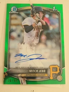 2025 Bowman MITCH JEBB #CPA-MJ 1st Chrome Green Refractor Auto /99 Pirates - Picture 1 of 2