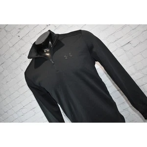 Under Armour Mens Size Medium Golf Gym Pullover Shirt 1/4 ZIP Black ColdGear - Picture 1 of 6