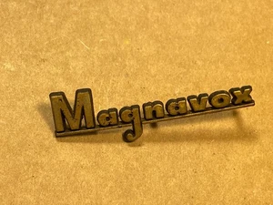 Vintage Magnavox Gold Plastic Console Logo Nameplate Badge for Tube Amp #P - Picture 1 of 5
