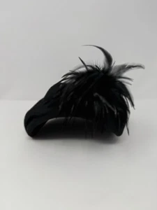 VINTAGE HENRY POLLAK CO. WOOL HAT BLACK WITH FEATHERS - Picture 1 of 8