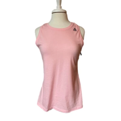 Reebok NWT Women's Medium Athletic Racerback Pink Logo Tank Top Gym Workout - Image 1 of 4