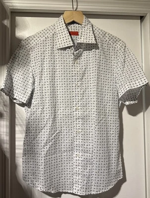 Men Short Sleeve Shirt Isaia Napoli Size M Fitted Fit - Image 1 of 4